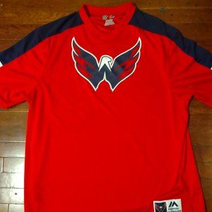 Washington Capitals Sz 2XL Majestic jersey t shirt red blue